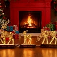 thumbnail image 4 of Dserhfy Metal Lighted Christmas Deer Decoration Light Up Reindeer Figurine with Wooden Base for Indoor Outdoor Home Yard Tabletop Decor, 4 of 8