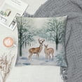 thumbnail image 2 of GOSMITH  Rustic Deer Pillow Cover Holiday Winter Throw Pillow Covers Nature Forest Snow Christmas Tree Decorative Pillowcase Square Cushion Cover for Home Couch Sofa Bedding Decor, 2 of 5