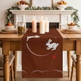 thumbnail image 2 of Table Runner 48 Inches Long for Kitchen Dining, Brown Modern Dresser Scarf Farmhouse, Dining Table Decorations for Wedding/Parties, Farmhouse Rabbit Abstract Art 13 x 48 In, 2 of 8