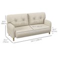 thumbnail image 3 of HOMCOM 58' Loveseat Sofa for Bedroom 2 Seater Couch with Back Cushions, Beige, 3 of 10