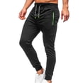 thumbnail image 2 of jsaierl Men's Jogging Pants Casual Elastic Waist Drawstring Zipper Pockets Sports Pants Slim Fit Running Long Pants, 2 of 3