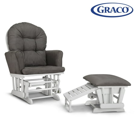 Graco Parker Glider Nursery Rocking Chair and Ottoman - White/Gray