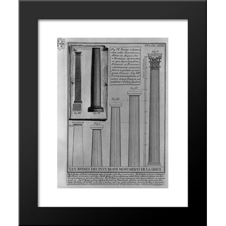 Doric Columns - Columns Doric, Corinthian and Tuscan (from Le Roy) 20x24 Framed Art Print by ...
