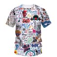 thumbnail image 1 of Nouveaux T-Shirts Graphiques en Anglais pour Hommes Tendance Style Décontracté de Rue Personnalité Col Rond Manches Courtes, 1 of 5