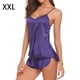 thumbnail image 1 of Conjunto de ropa de dormir para mujer Encantador chaleco con cuello en V, pantalones cortos, camisón, púrpura, XXL kenally XX000231-40, 1 of 7