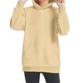 thumbnail image 5 of Odeerbi Kids Boys Girls Hoodies Solid Color Pullover Hooded Sweatshirts Oversized Crewneck Hooded Sweatshirt Kids Fashion Long Sleeve Pullover Tops 4-14 Years Beige, 5 of 6