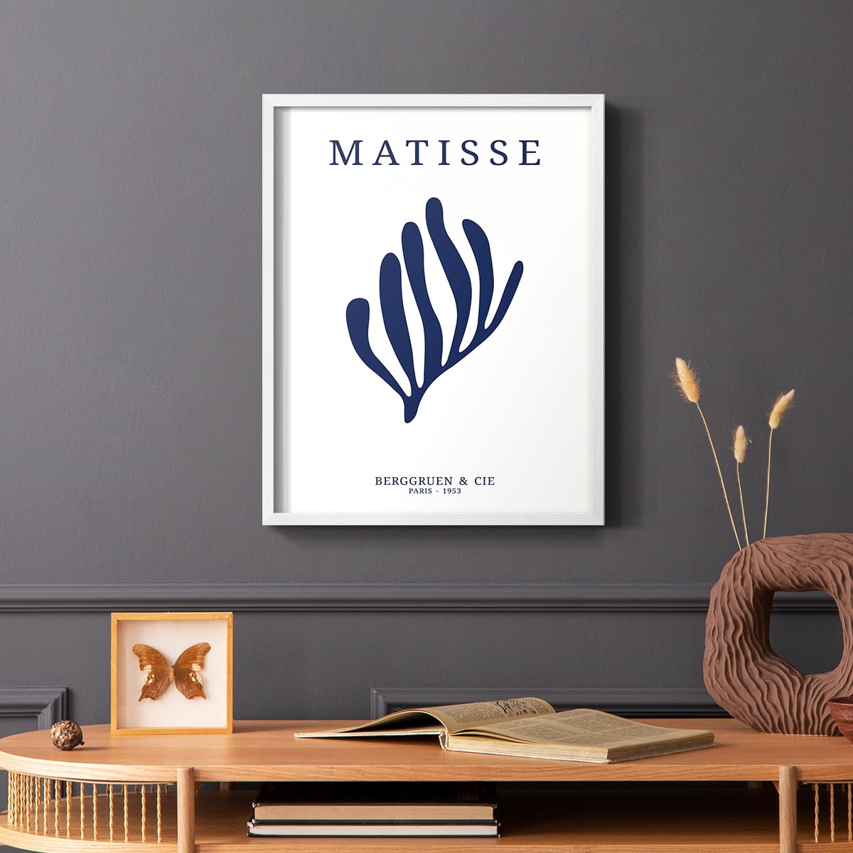 Matisse CDXIII in White Solid Wood Framed Print No Nail Hanging