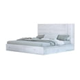 thumbnail image 4 of Benjara Noe Zid Queen Size Platform Bed- Panel Headboard- White Finish- Modern, 4 of 6