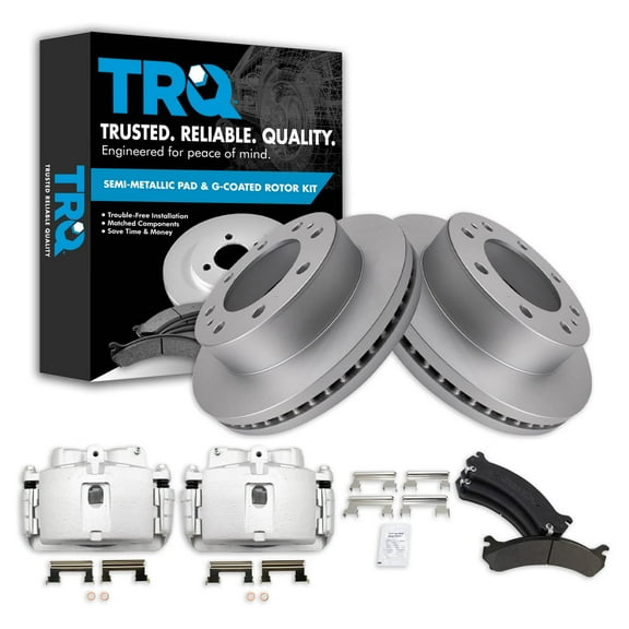 TRQ Front Brake Calipers Pads & Rotors Fits Select Avalanche Express Silverado Sierra