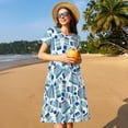 thumbnail image 4 of Naloa Winter Knit Hat and Socks Print Womens Summer A-Line Dress with Pockets,Short Sleeve Dresses,Flowy Beach Swing Dress for Vacation Travel, 4 of 6