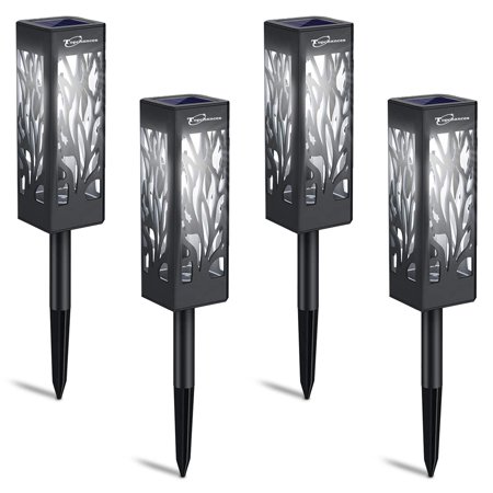 Topchances Upgraded Solar Lights  Outdoor with Solar Panel & Longer Working Time Pathway Lights IP65 Waterproof Garden Lights Auto ON/Off for Patio Decor (4PCS/6PCS/10PCS)