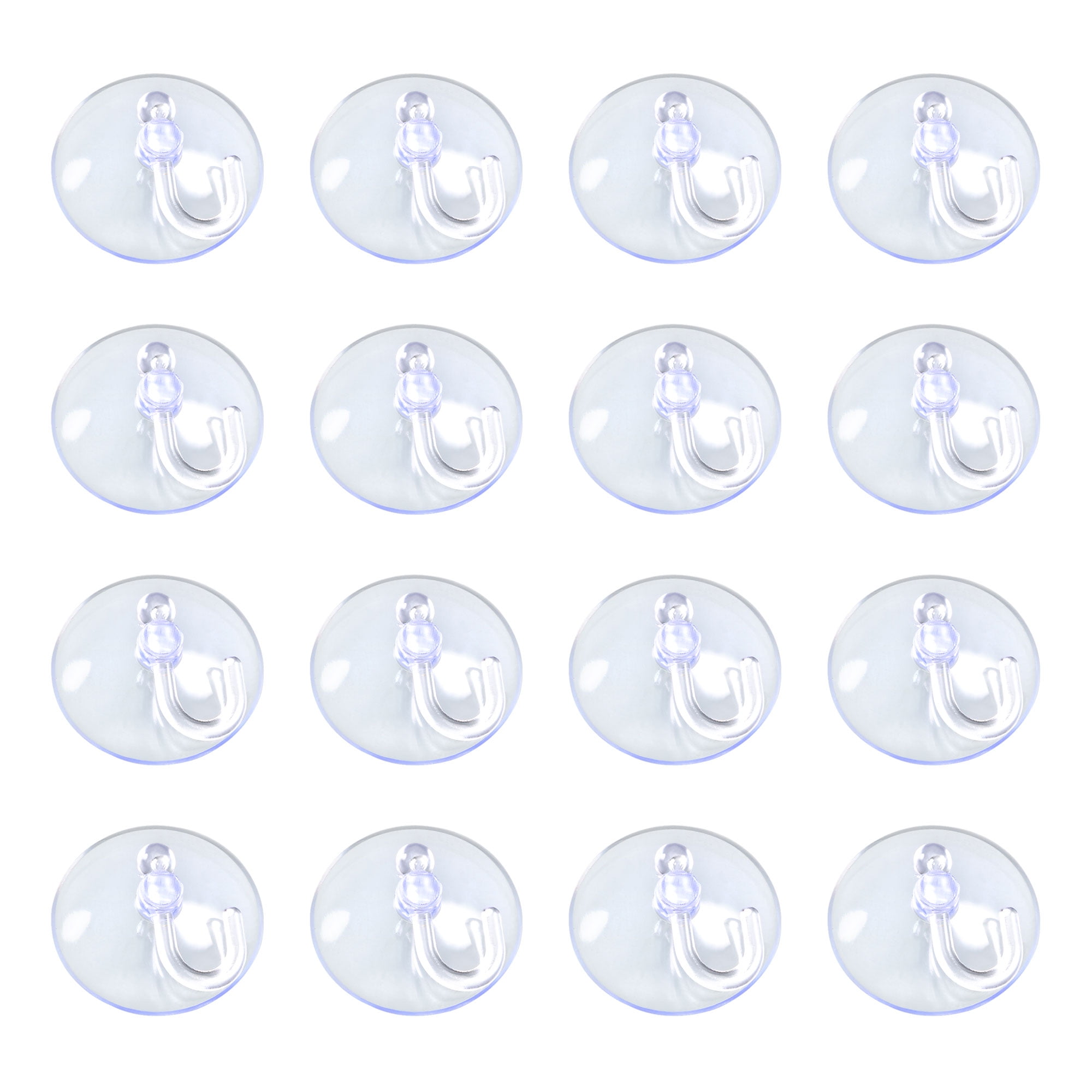 Uxcell Bathroom Suction Cup Hanging Hook Clear Smooth Hanger 3cm Diameter 16 Pack