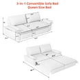 thumbnail image 4 of 73.2" Queen Convertible Sleeper Sofa Bed with Pull-Out Chaise &amp; Bed, Soft Velvet Upholstery, Modern Space-Saving Design for Living Room &amp; Bedroom, Green, 4 of 12