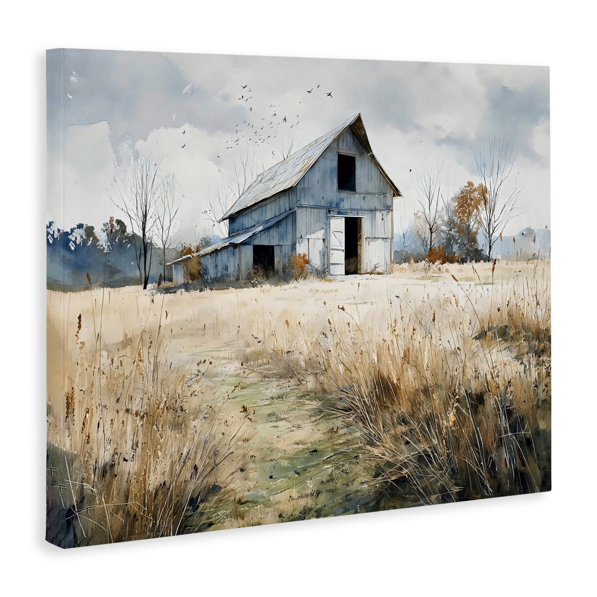 Stupell Industries Old Blue Barn in Farmland Canvas Wall Art, design by Franklyn Gregory