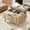 Natural, variant on PHOYAL Wood Lift Top Coffee Table with Hidden Compartments for Storage, Fluted Square Coffee Table with 2 Doors for Living Room, Walnut