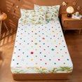 thumbnail image 4 of meiyoeat cute Kawaii Zipper Twin Comforter Sets with Fitted Sheet and 2 Pillowcases,Green Rustic Botanical Zipper Bedding Set,Reversible,4 Pieces, 4 of 7