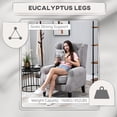 thumbnail image 4 of HOMCOM Grey Button-Tufted Accent Chair - Wingback Fabric Armchair for Living Room/Bedroom. Comfortable Padded Seat, Wood Legs. 29"W x 33"D x 40"H., 4 of 10