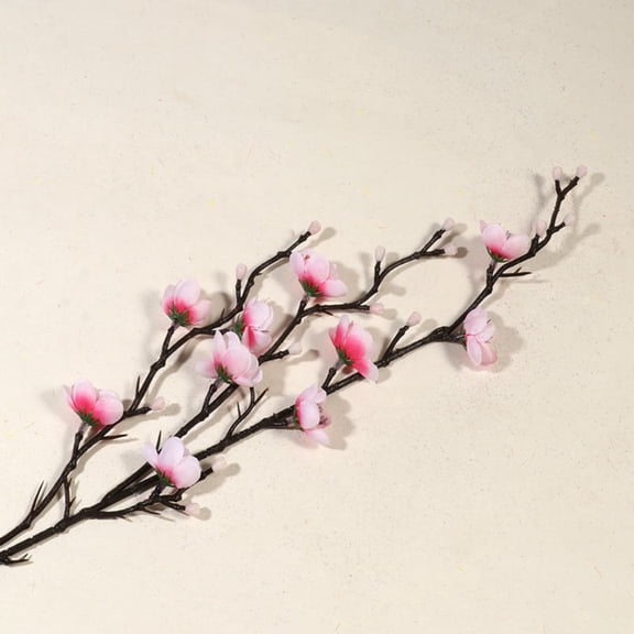 Mini Pink Artificial Plum Blossom Branch Fake Floral Twig for Vase Arrangements Spring Home Table Centerpiece Decor