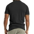thumbnail image 5 of Chiccall Mens Collarless Shirts Button up Pocket Short Sleeve Shirts Summer Casual Solid Basic Tops Black XXL, 5 of 5