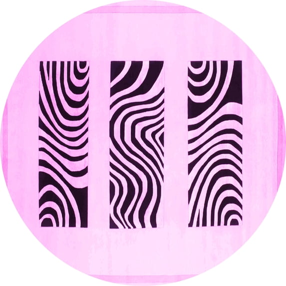 Ahgly Company Indoor Round Solid Pink Modern Area Rugs, 5' Round