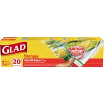Glad Zipper Food Storage Freezer Bags - Gallon Size - 20 Count