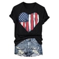 thumbnail image 5 of KPOPLK Womens USA Oversized T-Shirts Summer Round Neck Short Sleeve Shirts Cute Print Graphic Tees(Black,XL), 5 of 6