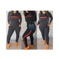 thumbnail image 5 of MintLimit Women's Sports Outfits Set 2 Piece Tracksuits Workout Sweatsuits Long Sleeve Solid and Striped Tops and Pants, 5 of 6