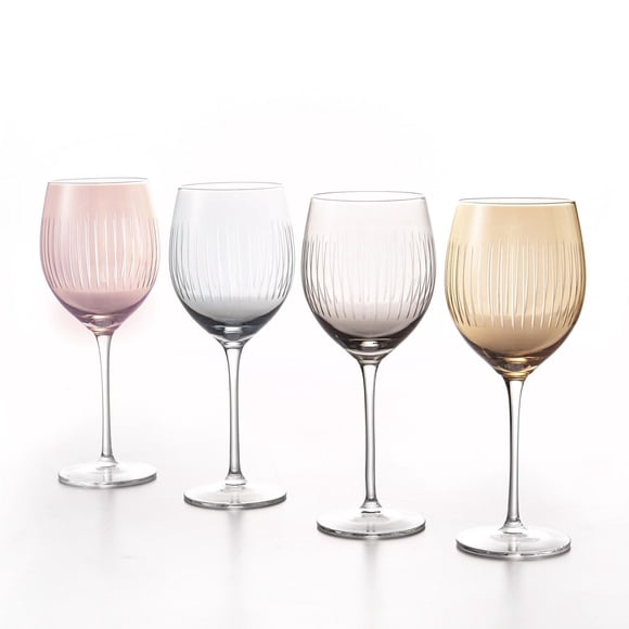 Rainbow Glo Colored Wine Glasses 470ml, Set of 4