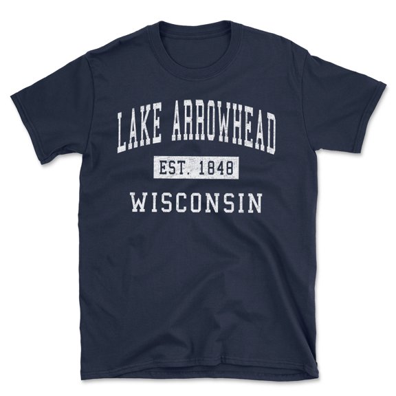Lake Arrowhead Wisconsin Classic Established Men's Cotton T-Shirt