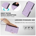 thumbnail image 6 of ELEHOLD Wallet Case For Samsung Galaxy S25,  Butterfly Flower Pattern Leather Flip Kickstand Card Holder Zipper Pocket Magnetic Closure Wallet Cover With Crossbody Strap+Lanyard  ,Purple, 6 of 12