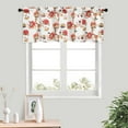 thumbnail image 2 of Floral Bedroom Valance Curtains, Linen Textured Valance Home Decor Rod Pocket Curtain Drapery for Dining Room, 1 Pack, 52 x 18 Inches, Red, 2 of 6