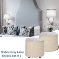 thumbnail image 2 of Abat-jour 2 Pcs en Lin Naturel, Abat-Jour en Tissu de Remplacement Élevé pour Lampe de Table, Lampadaire - Gris, 2 of 7