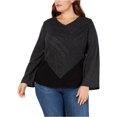thumbnail image 1 of Jersey de punto mixto Style & Co. para mujer gris 2X, 1 of 1