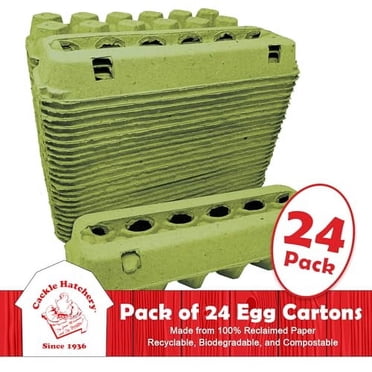 Pecking Order 12 Pack Paper Pulp Egg Cartons - Holds 1 Dozen Eggs, 100% Recycled, Biodegradable & Compostable