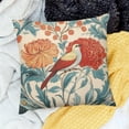 thumbnail image 2 of Autua Designer Vintage Throw Pillow Covers,Red Luxury Soft Dutch Velvet Pillows Cover with Birds Floral Pattern,Square Farmhouse Decorative Pillowcases 22x22in, 2 of 5