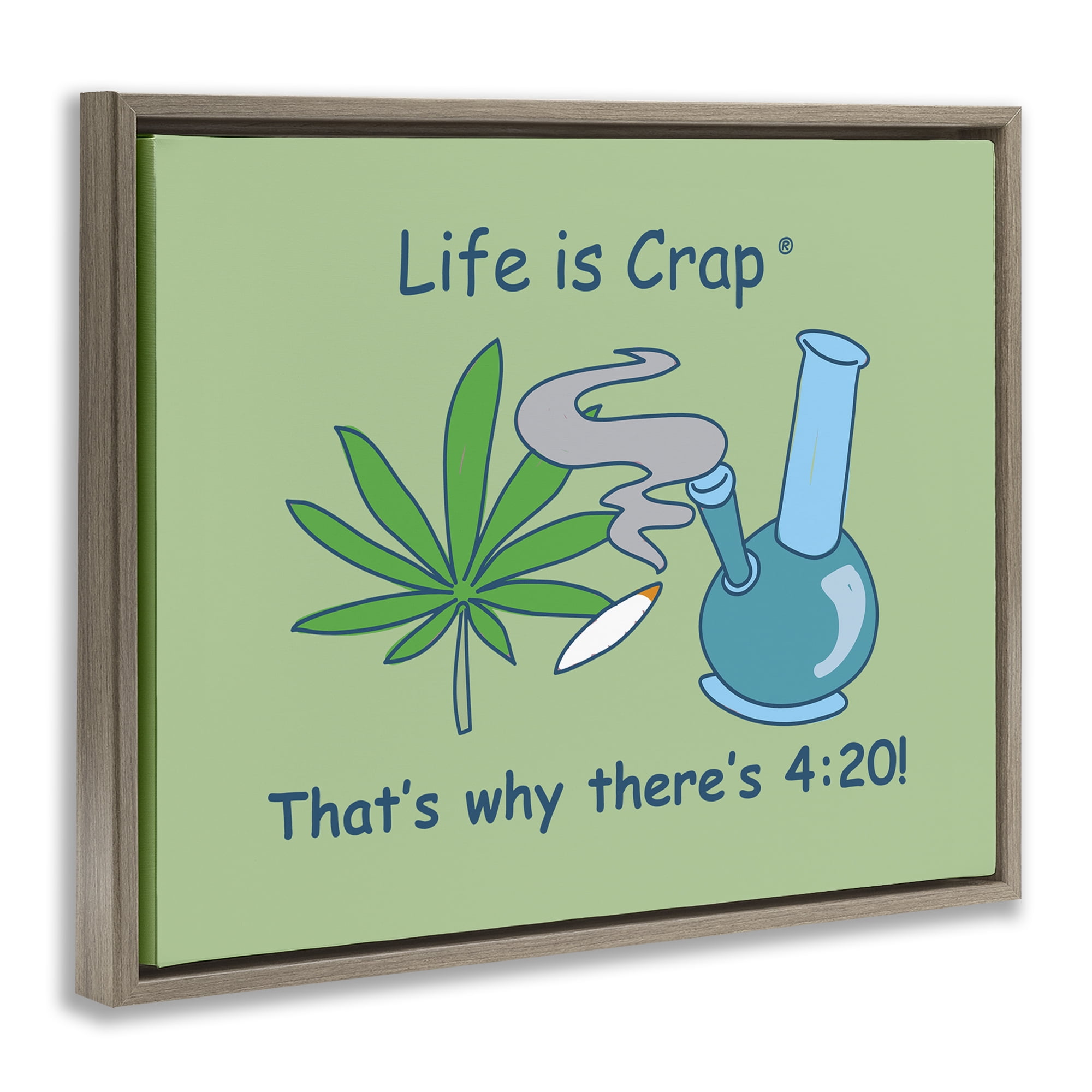 Stupell Industries Funny That's Why 420 Novelty & Humor Painting Brown Floater Framed Canvas Art Print Wall Art, 21 x 17