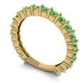 thumbnail image 2 of 1.2 ctw Wedding Band for Women - 14K Yellow Gold Simulated Green Diamond Stackable Eternity Ring, 2 of 6