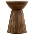 thumbnail image 3 of Albany Living 20" Marble Top Wooden Round End Table in Brown, 3 of 5