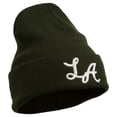 thumbnail image 5 of Graffiti LA Embroidered Long Cuff Beanie - Green OSFM, 5 of 5