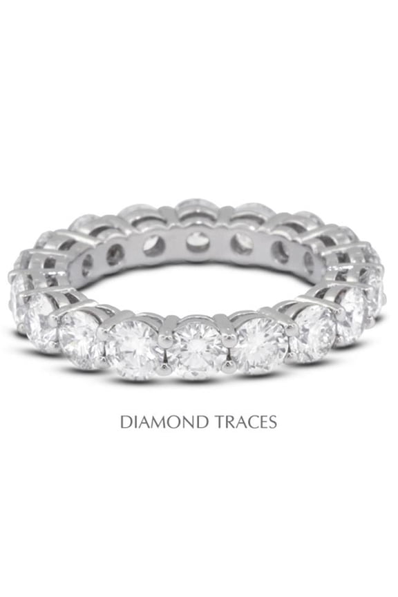 UD-EWB446-5212 14K White Gold 4-Prong Setting 1.36 Carat Total Natural Diamonds Basket Eternity Ring