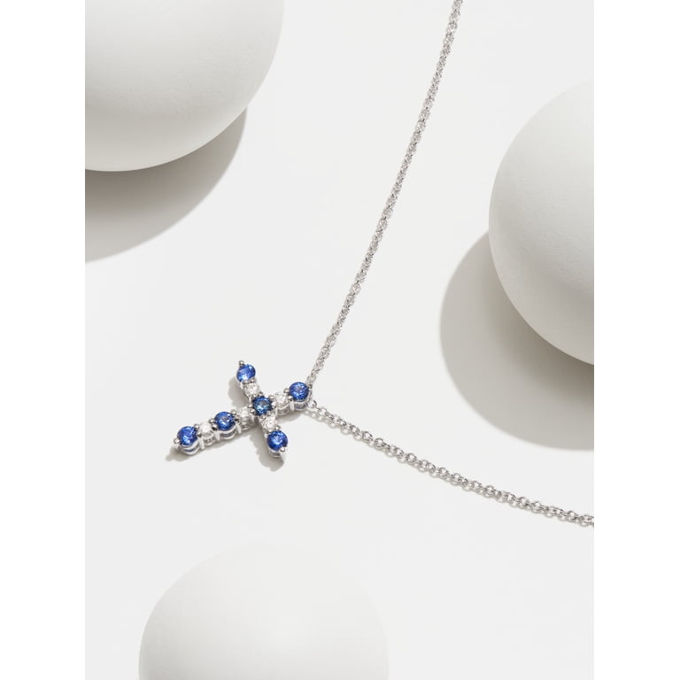 Forever Facets Jewelry Platinum Over Sterling Silver Created Blue