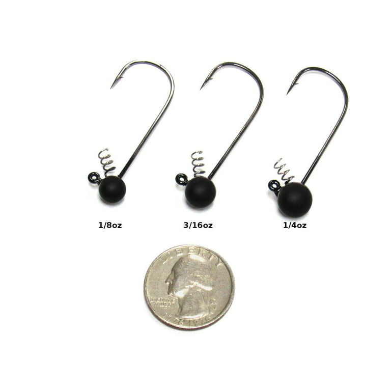 Harmony Fishing - Tungsten Shakeyhead Jigs [Pack of 5 w/ 10 Bait Pegs] Shaky Head Jig Hooks for Bass Fishing, Size: 1/4 oz 5 Pack
