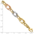 thumbnail image 5 of FJC Finejewelers 14 kt Tri Color Gold Tri-Color Polished Link Bracelet 7.25 Inches x 8.89 mm, 5 of 7
