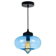 thumbnail image 3 of CWI Lighting 1 Light Down Mini Pendant with Transparent Blue finish, 3 of 6