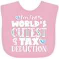 thumbnail image 3 of Inktastic I'm the World's Cutest Tax Deduction Blue Hearts Boys or Girls Baby Bib, 3 of 4