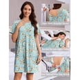 thumbnail image 5 of Pinspark Hospital Gowns for Women Open Back Tear Away Short Sleeve Dress Snap Open Post Surgery Adaptive Nightgown with Pockets, 5 of 6
