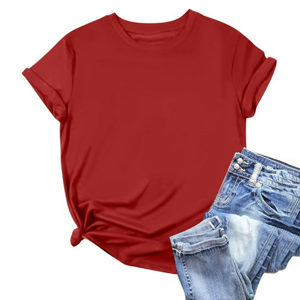 Karight Spring Summer Tops for Women Casual Short Sleeve T Shirts Oversized Tees