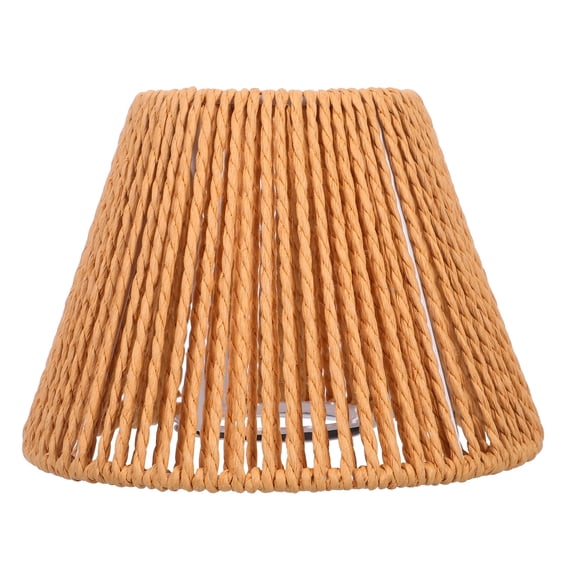 BESTYASH Coffee Color Woven Lamp Shade with Iron Frame for Floor and Table Lamps