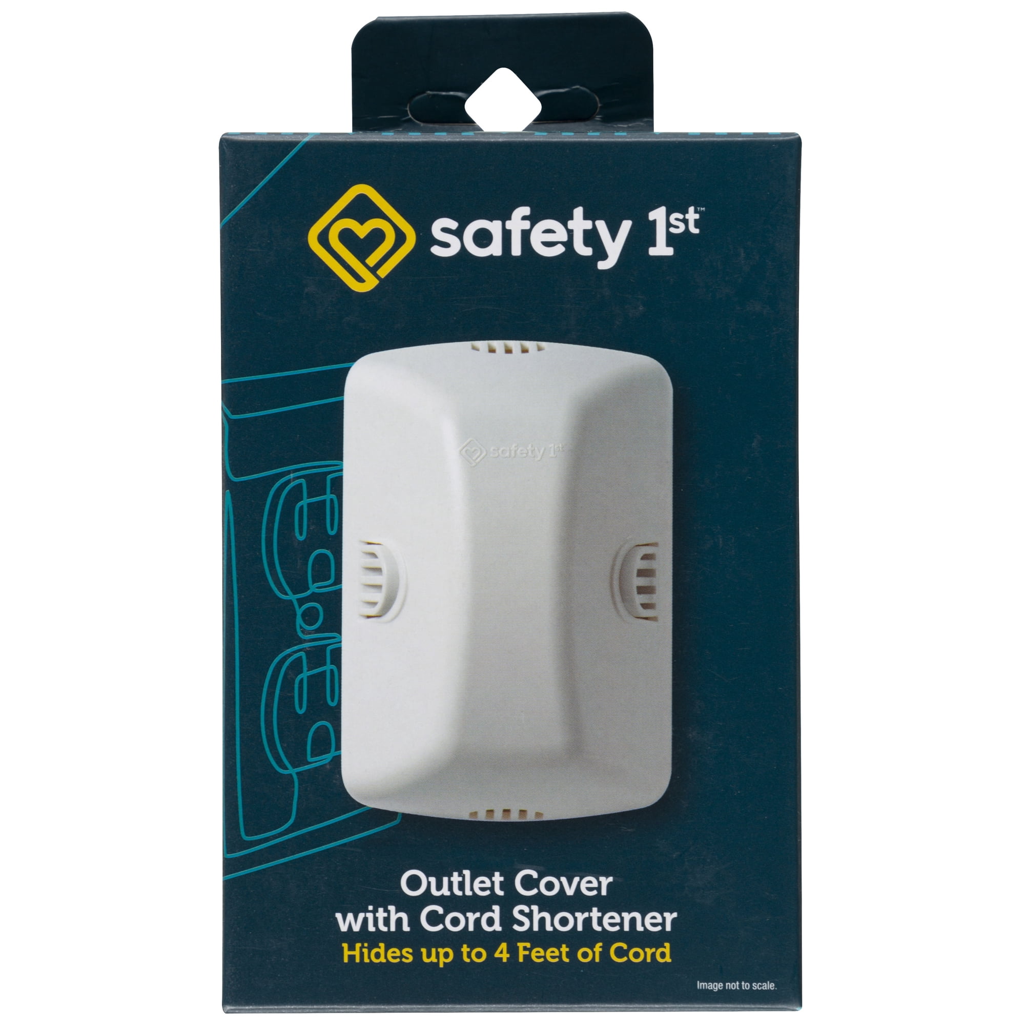 Safety 1st Outlet Cover with Cord Shortener, White, Toddler