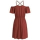 thumbnail image 5 of Moda mujer verano casual suelto fuera del hombro tirantes vestido Pompotops  qyievc1584, 5 of 9
